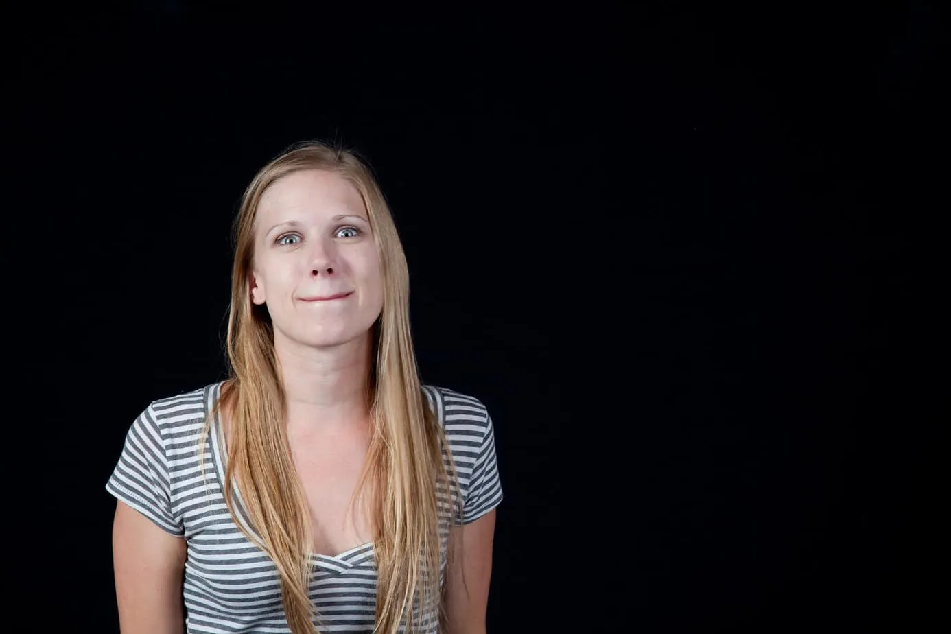 Woman With Tight Lips