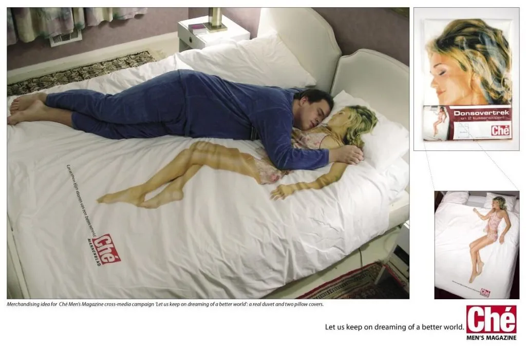 Bed sheets with woman