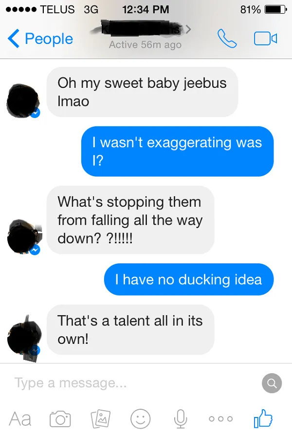 Conversation About Guy With Pants Falling Down