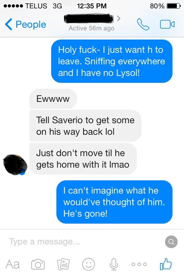 Conversation About Man With Pants Down