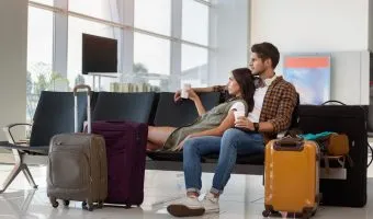 a couple in the airport