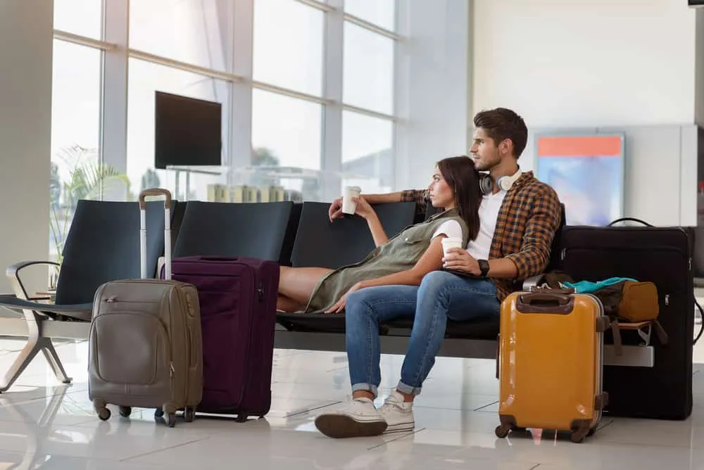 a couple in the airport